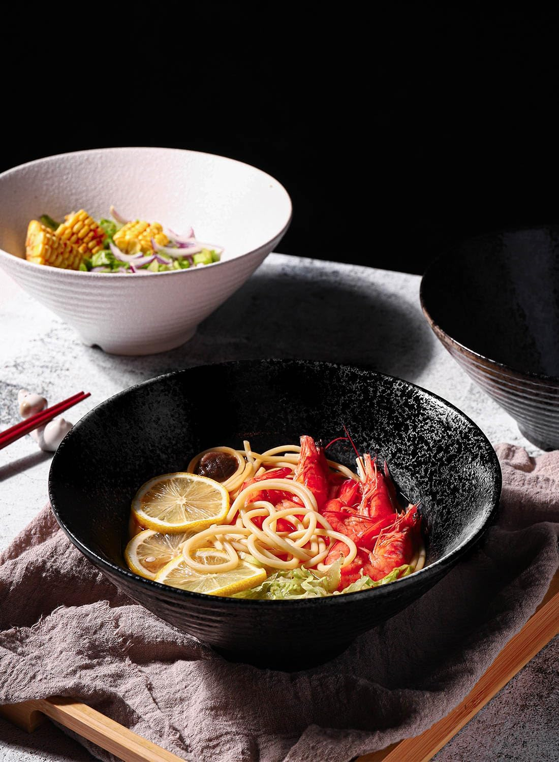 Kanwone Ceramic Japanese Ramen Bowl Set, Soup Bowls - 60 Ounce, with Matching... - Picture 8 of 14