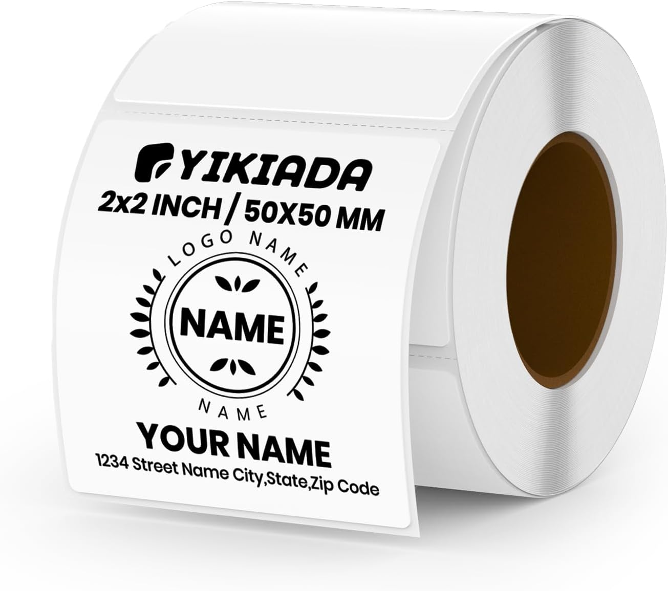 White Direct Thermal Labels Self-Adhesive 2 Inch X 2 Inch Rectangle Printer Stickers Waterproof Vinyl Decal Nametag for QR Code Adress Busineses & Warehouses 500 PCS per Roll
