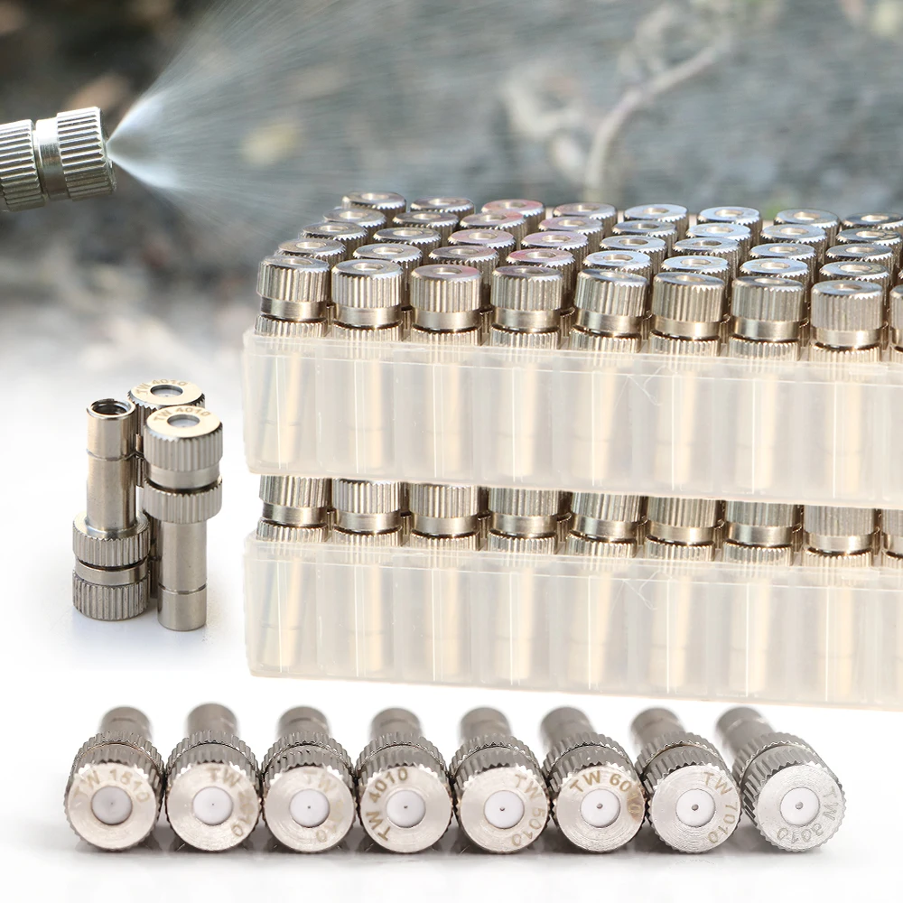 0.15-0.8mm Low-pressure Misting Nozzle 6mm Atomization Sprayer Quick Push Slip Lock for Garden Irrigation Humidification Cooling