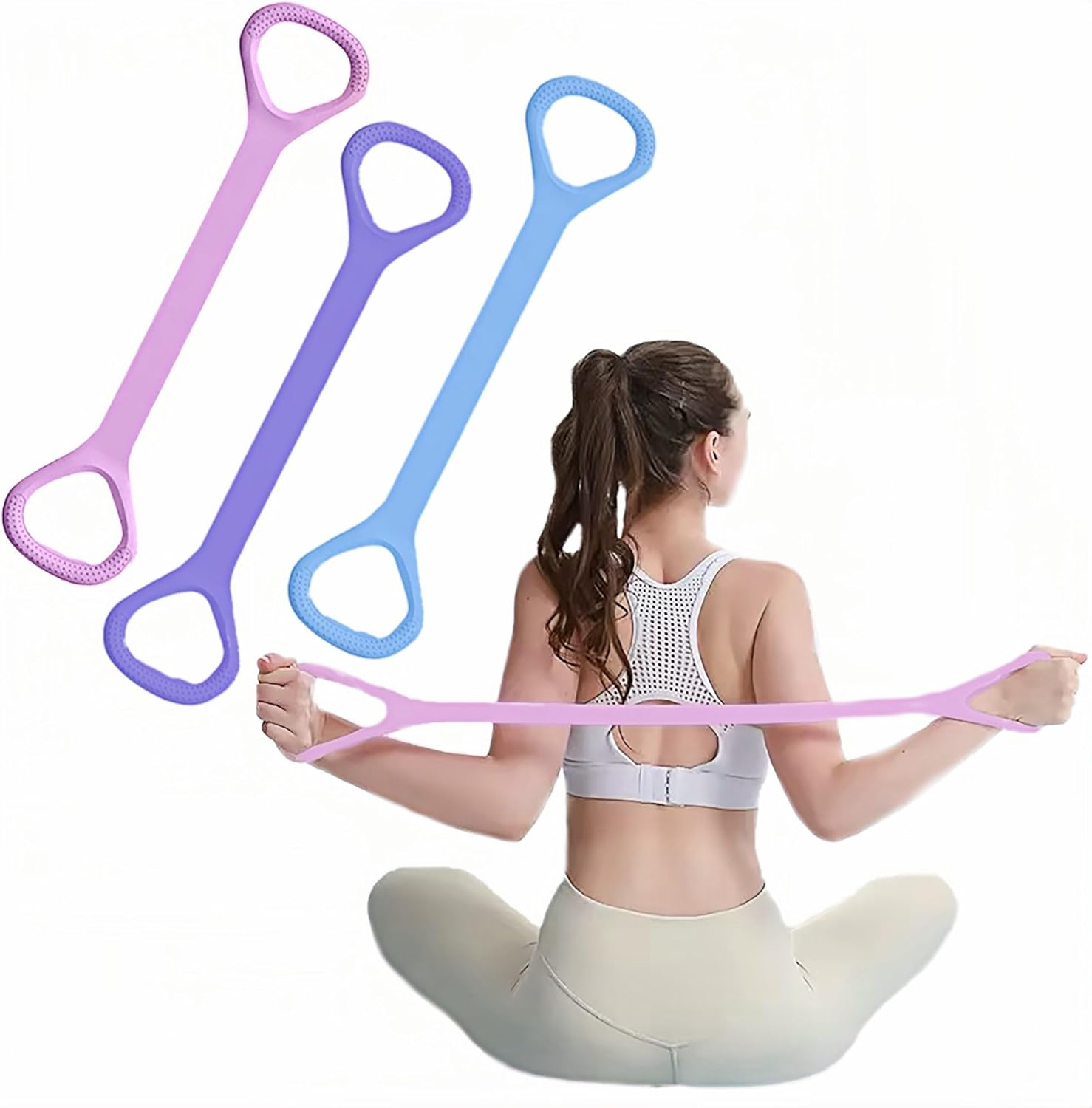 Figure 8 Resistance Bands for Strength Training, Yoga, and Physical Therapy (3 Pack)