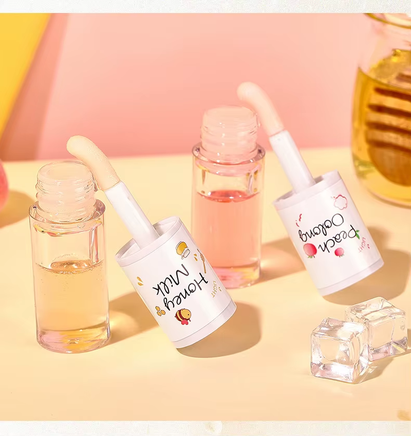 Vegan Private Label Lip Care Serum Liquid Lip Gloss Base Plumper Changing Moisturizing Glow Fruit Lip Oil