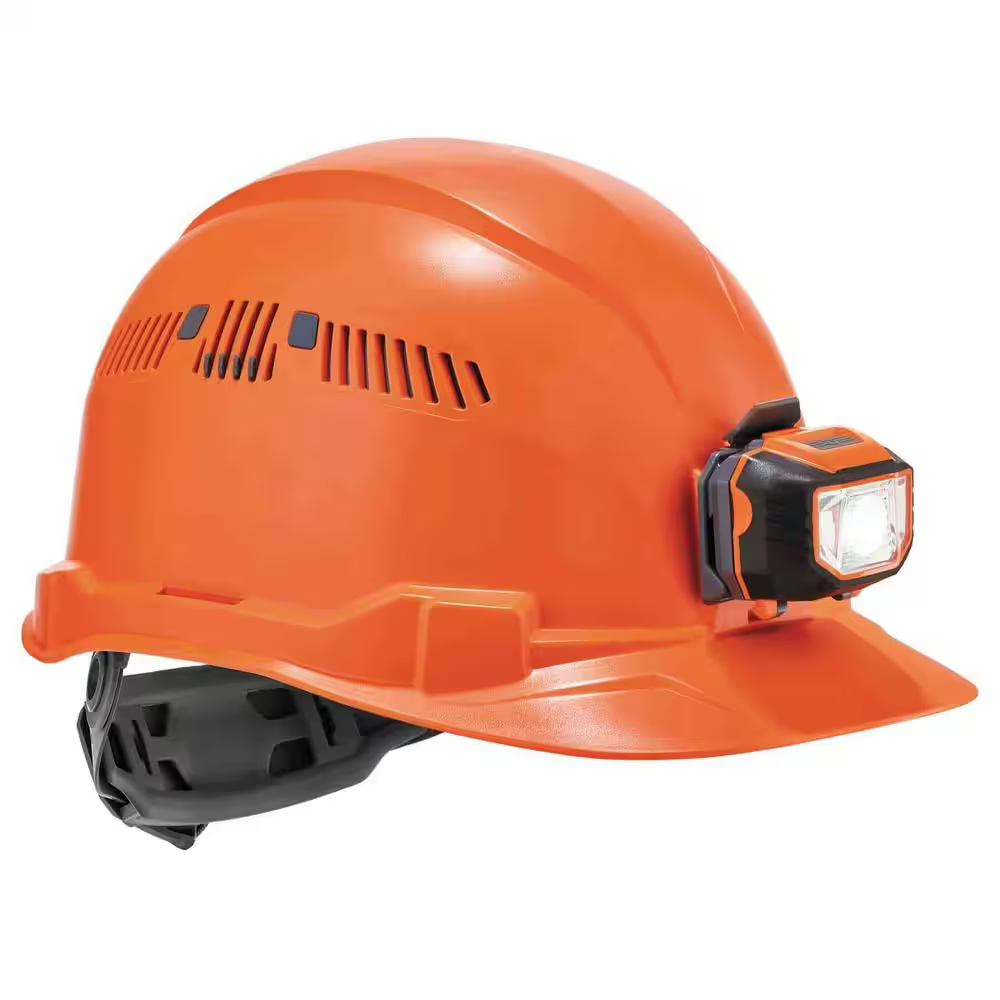 Class C Hard Hat with Cap Style Vented Ratchet Suspension LED