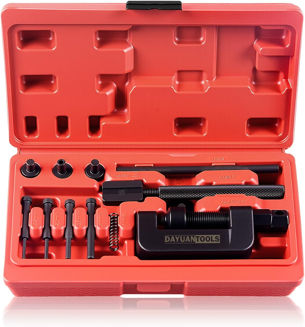 13 pcs Motorcycle Chain Breaker Set,Chain Removal Tool Chain Cutter and Riveter Kit for Cam and 25 to 630 Chains