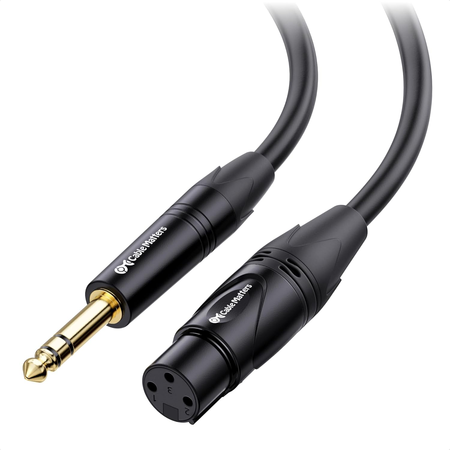 Cable Matters 6.35Mm (1/4 Inch) TRS to XLR Cable - 6Ft, Male to Female, XLR to 1/4 Cable