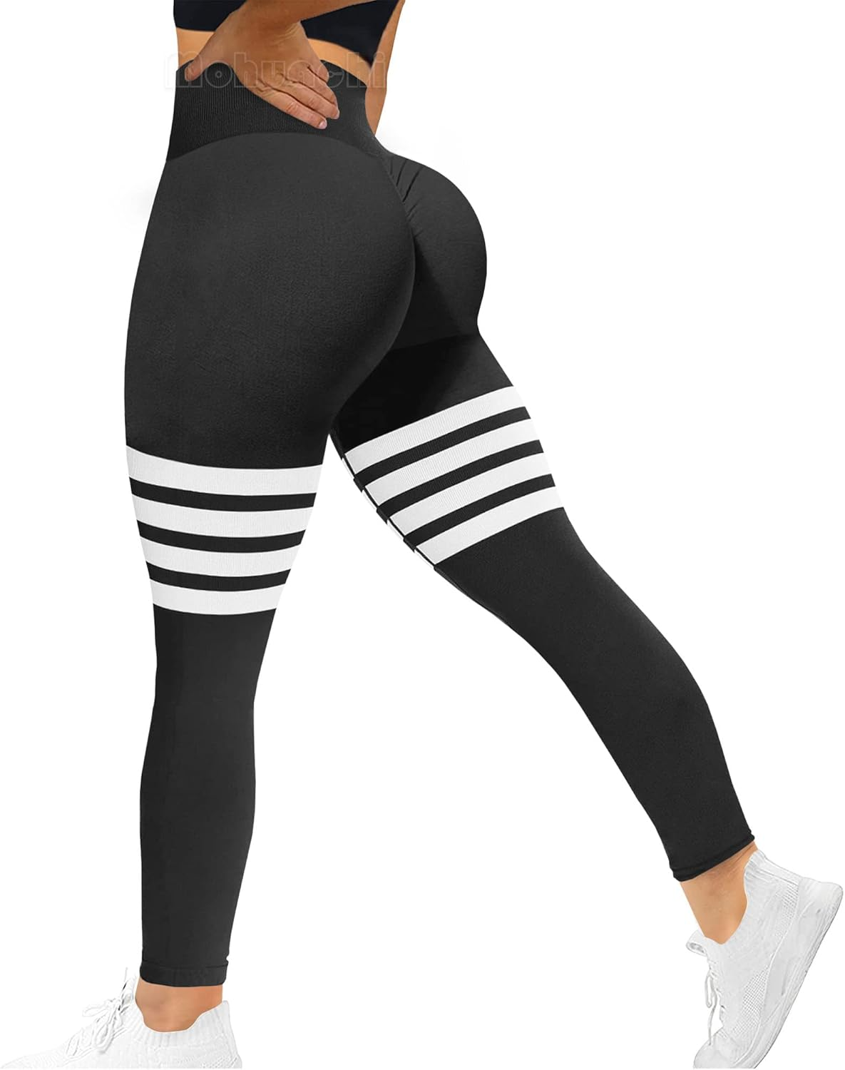 MOHUACHI High Waisted Leggings for Women Tummy Control Butt Lifting Yoga Pants Workout Compression Tights