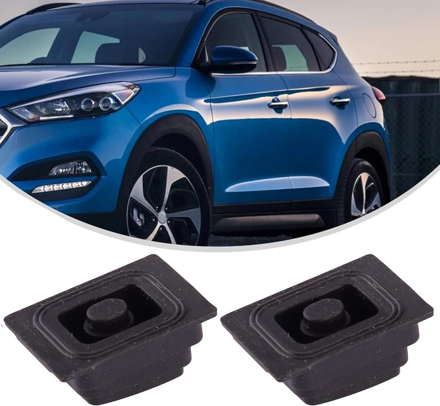 2Pcs Black Car Exterior Door Handle Buckle Induction Button Fit for Hyundai Tucson 2015-2020 Car Accessory Buttons Exterior Door Handles (2)