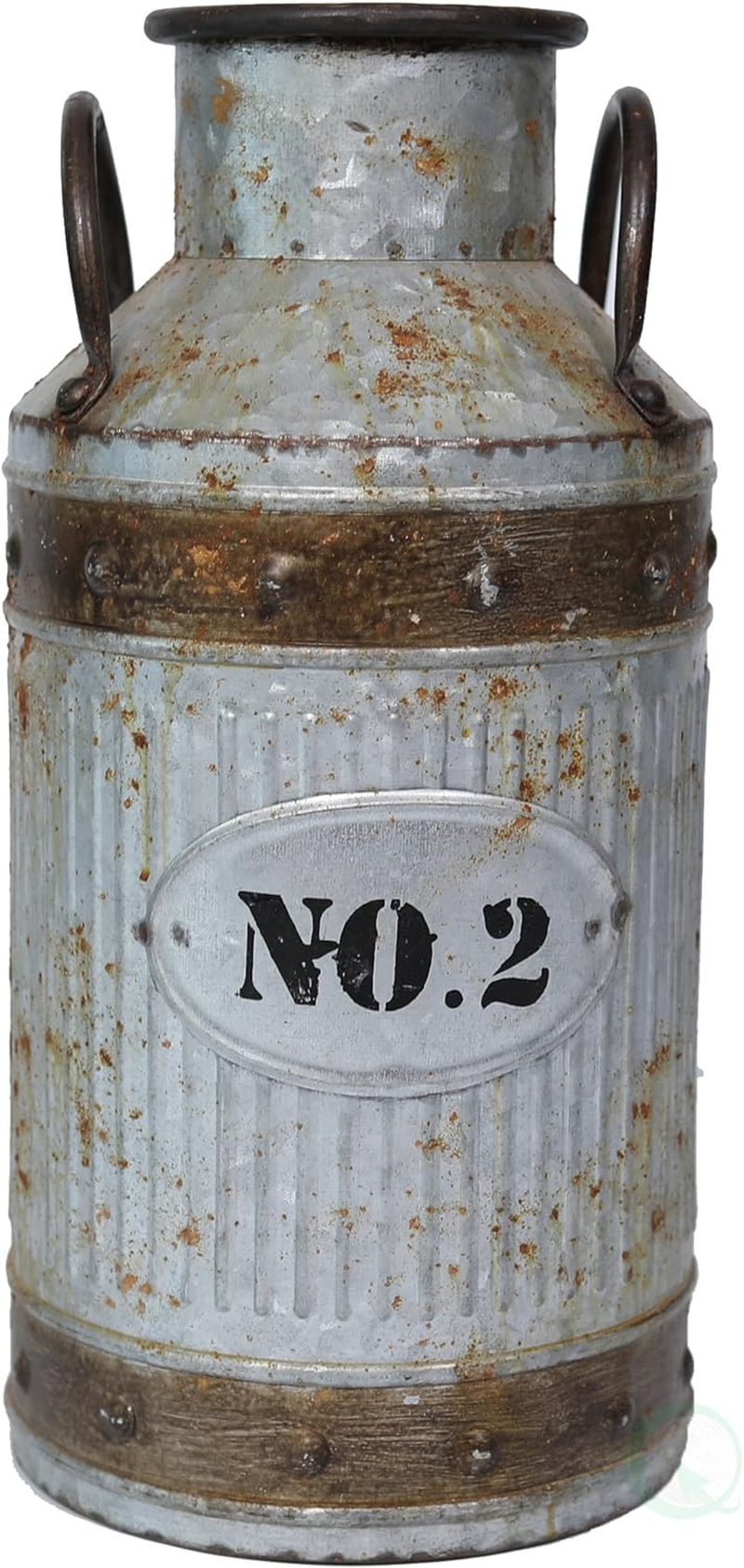 Vintiquewise Galvanized Metal Rustic Milk Can, Large - Picture 6 of 14