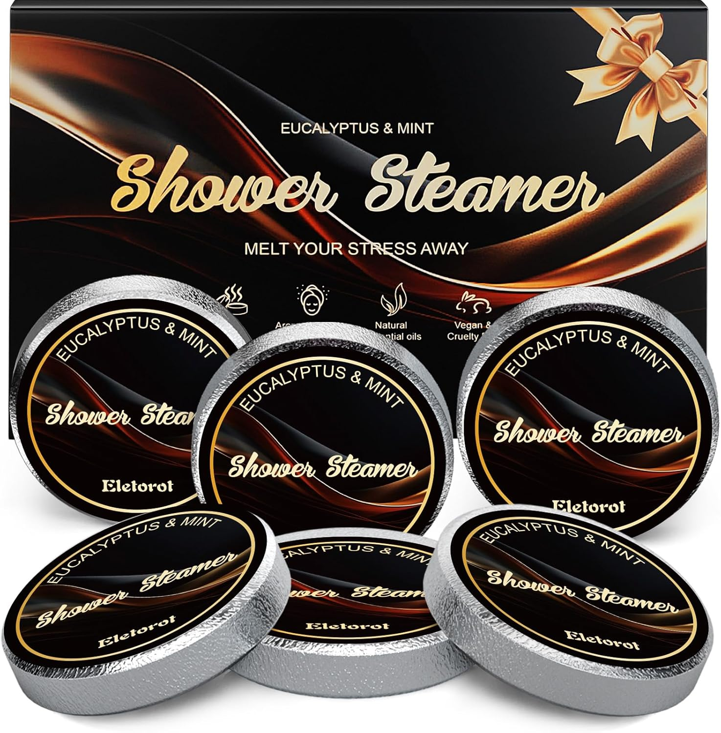 Dad Gifts for Fathers Day from Daughter Son Wife: Eucalyptus Shower Steamers Aromatherapy, 6 Packs Eucalyptus Mint Shower Bombs with Natural Essential, Birthday, Stress Relief Self Care for Men Women