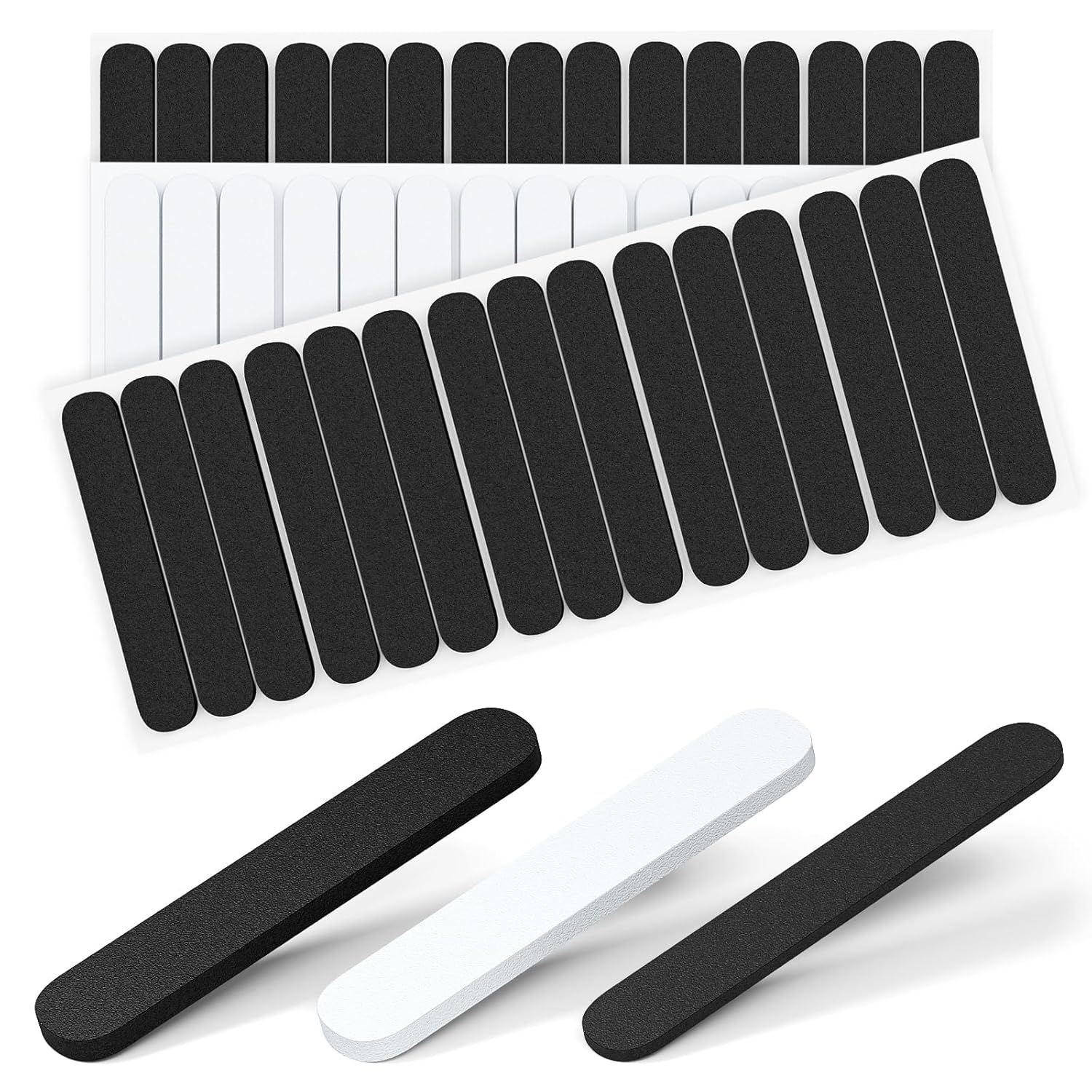 (Pack of 45 Hat Size Reducer, Hat Sizer Reducer Insert, Make Smaller Sweatband, Self Adhesive Resizer Foam Tape for Hat Cap, Black and White
