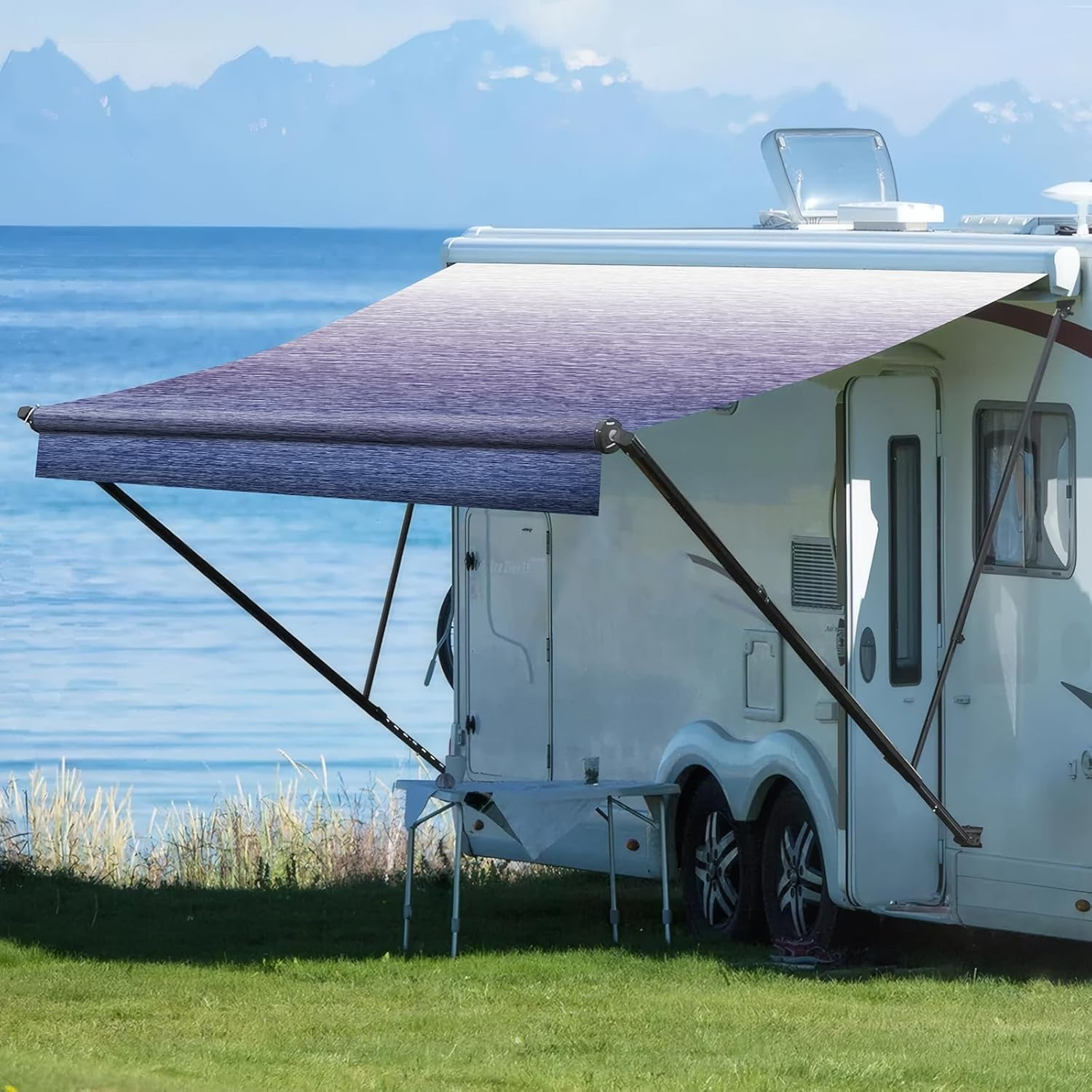 RV Awning Fabric Replacement, 16Oz Heavy-Duty Vinyl Camper Awning Replacement W