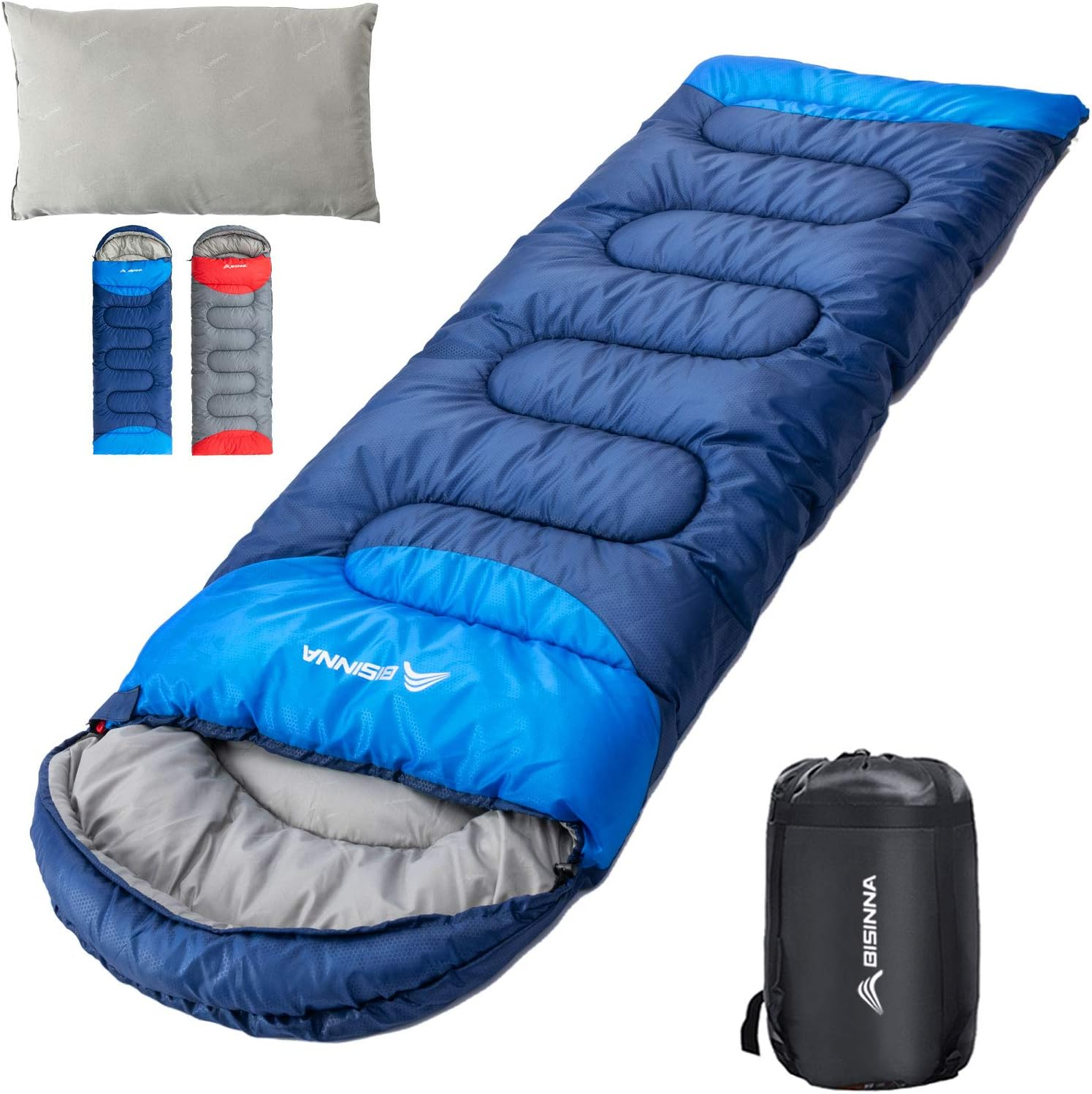 Sleeping Bag with Pillow - 4 Season Backpacking Sleeping Bag Lightweight Waterproof Warm and Washable for Adults, Kids, Women, Men'S Outdoors Camping, Hiking, Mountaineering