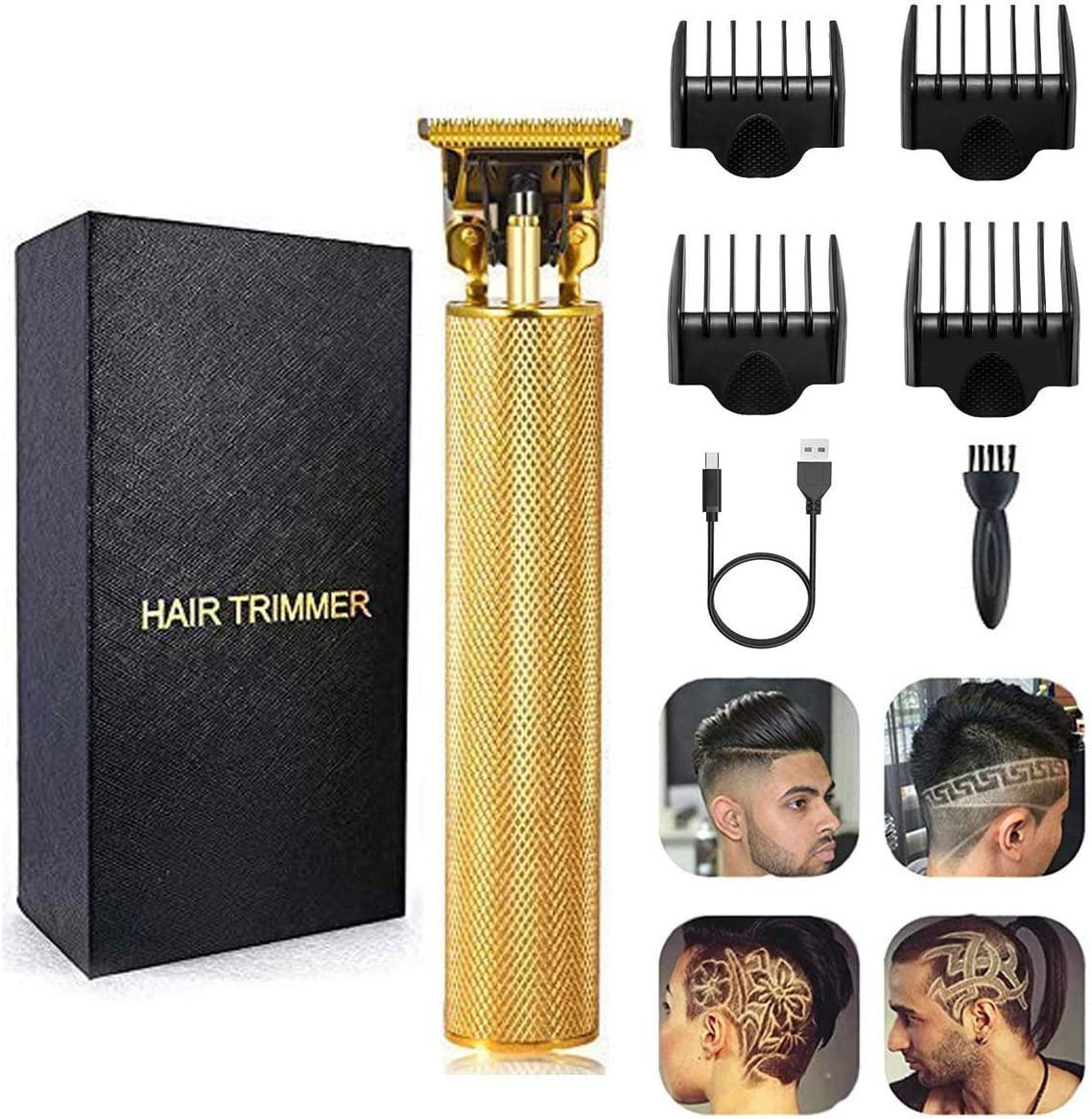 Maquina De Cortar Cabello Oro Cortadora De Pelo Barbero Kit USB PROFESIONAL NEW
