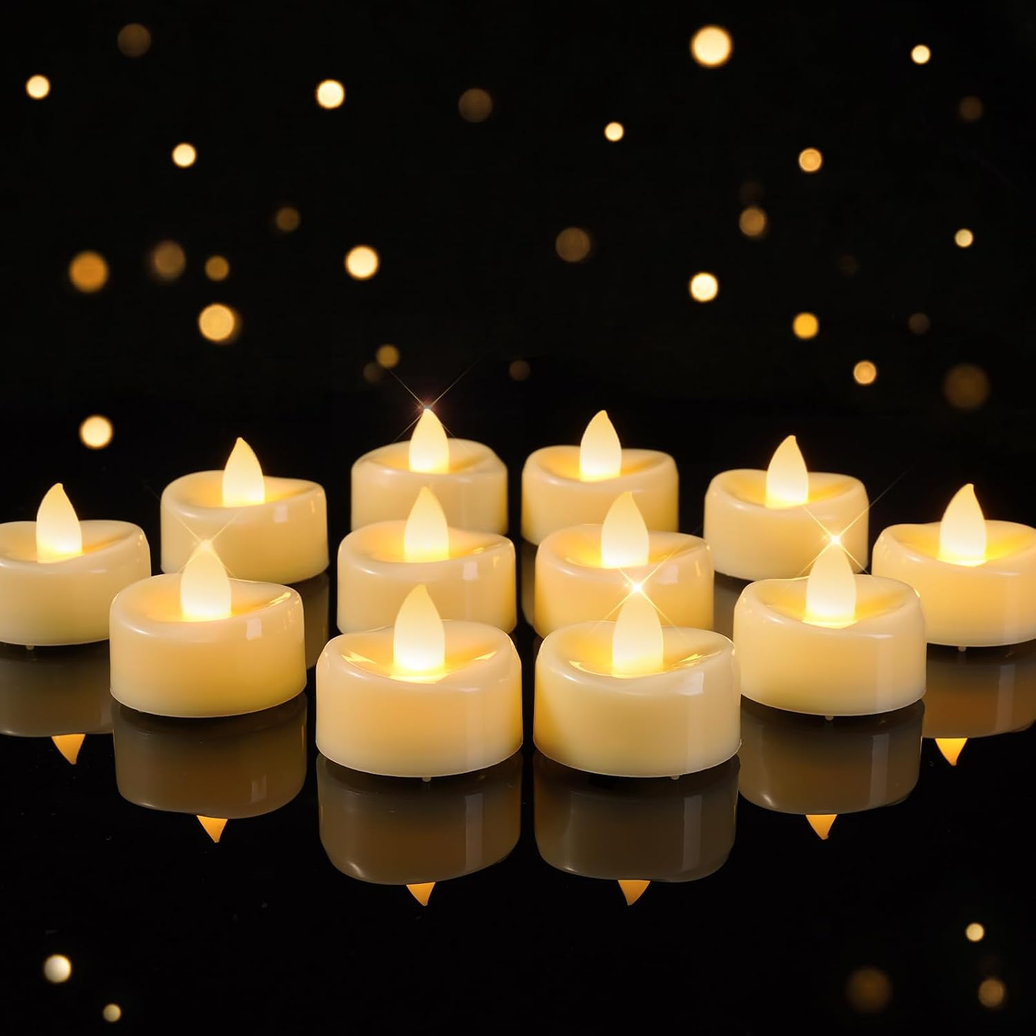AMAGIC 12 Pack LED Candles Battery Tea Lights Flameless Electric Artificial