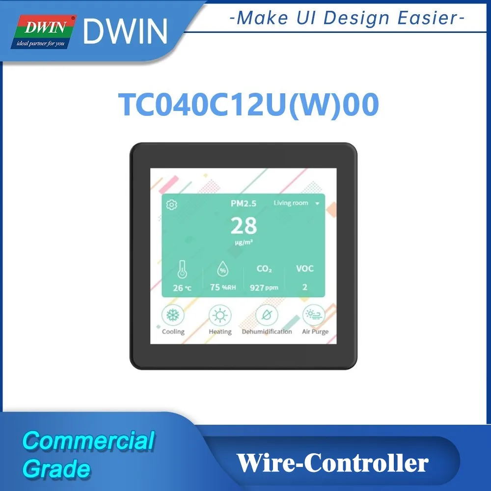 4 Inch Wire Controller IPS TFT LCD Display 480*480 Wifi Smart Home Wall Mounted HMI IOT Touch Screen Panel