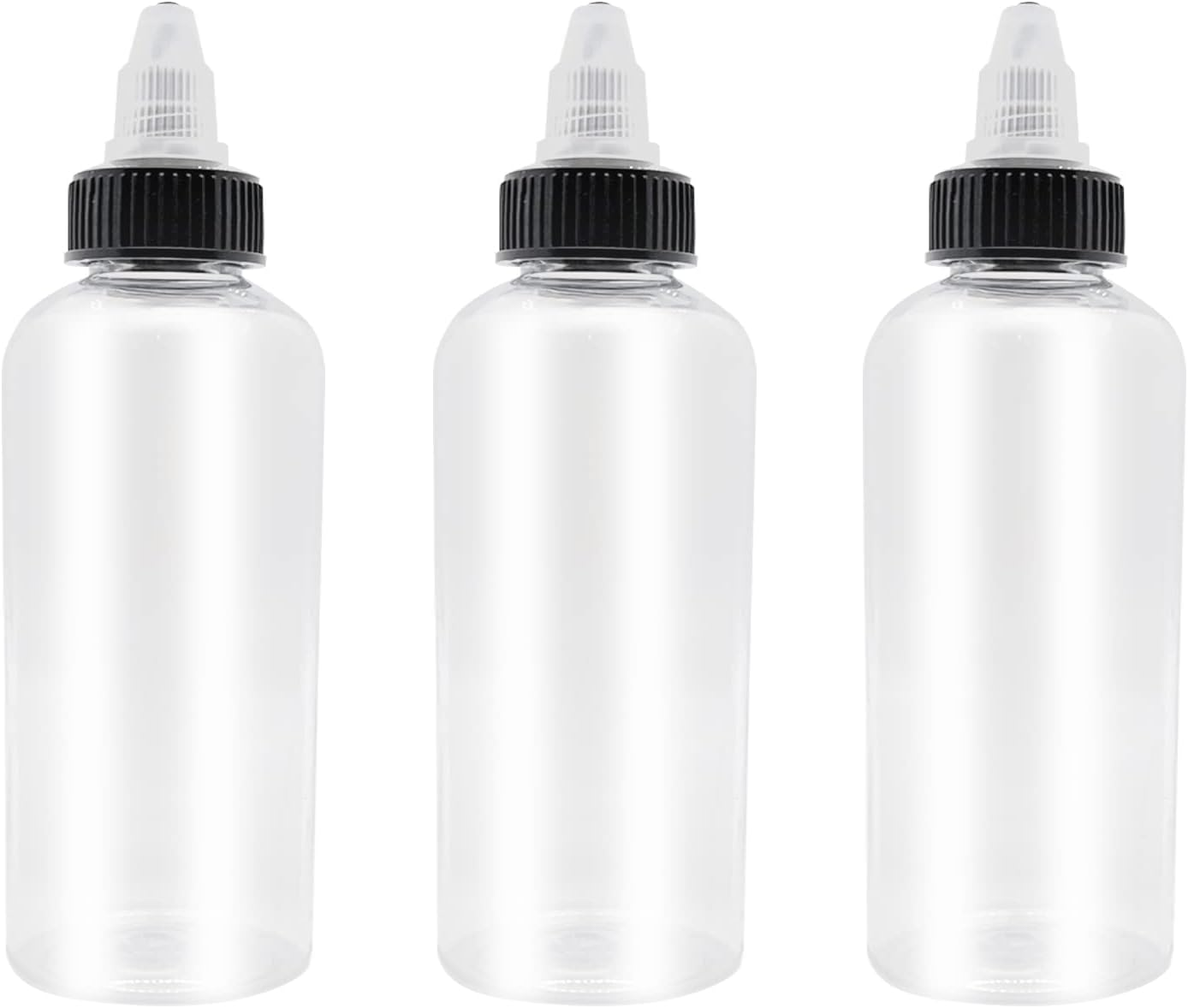 3 Pcs Dispensing Bottles, 8Oz Plastic Boston Squeeze Bottles with Twist Top Cap