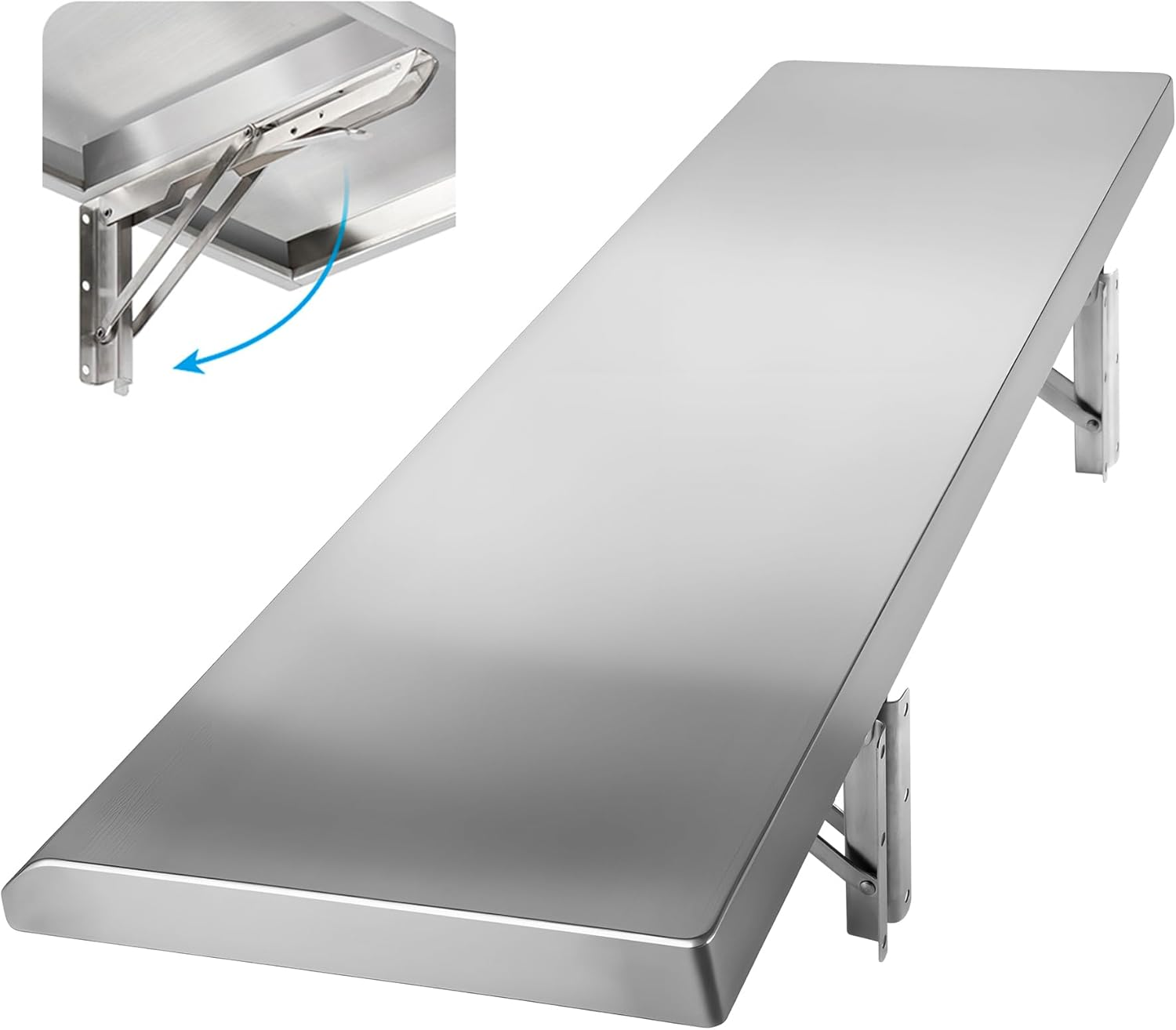 Concession Shelf Drop down 36" X 12", Folding Concession Stand Shelf Commercial Grade Stainless Steel, Foldable Concession Shelves for Snack Bar, Food Cart, Movie Theater