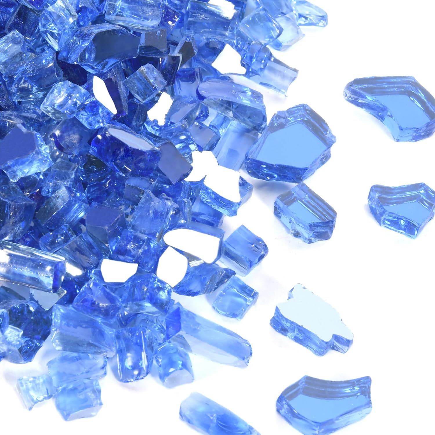 Cobalt Blue Fire Glass Rocks for Propane Fire Pit, Fireplace and Outdoor Decor