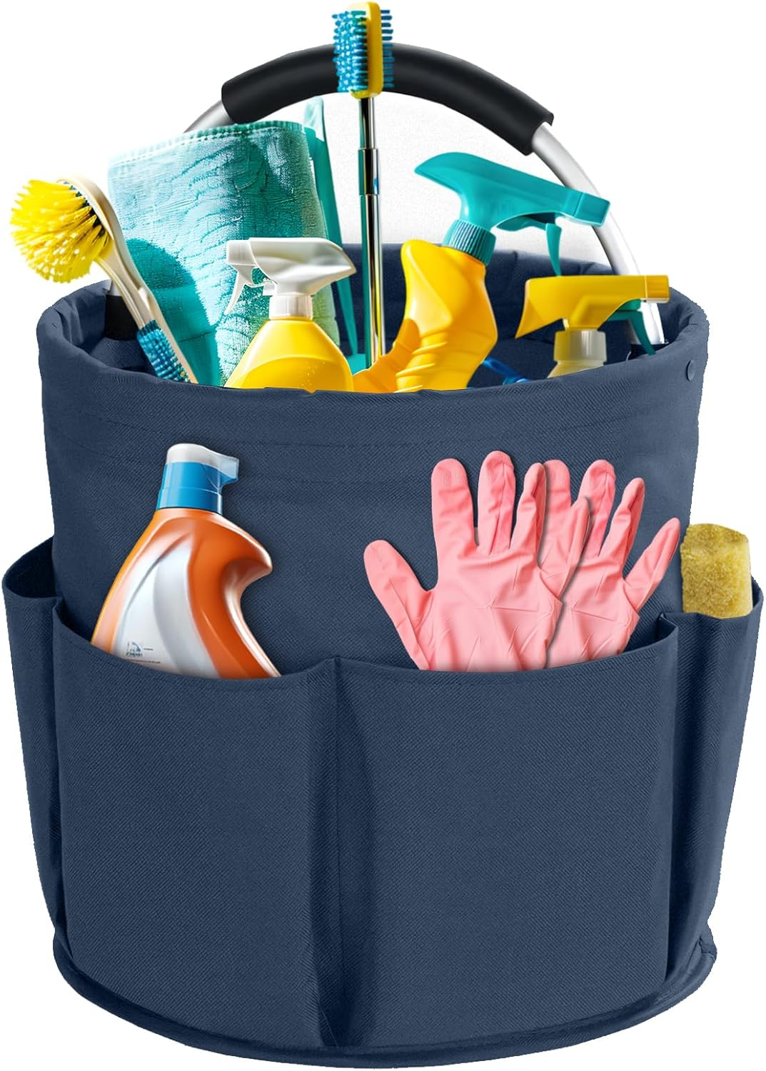 Cleaning Caddy with Handle, Cleaning Products Organiser, Foldable Storage Basket