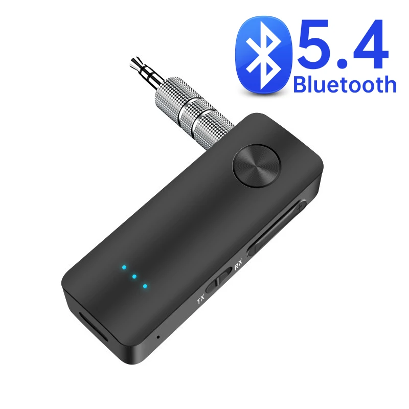 2 in 1 Bluetooth 5.4 Audio Receiver Transmitter Hifi Stereo Wireless Adapter 3.5MM AUX with Mic for Airplane Car TV PC Speaker
