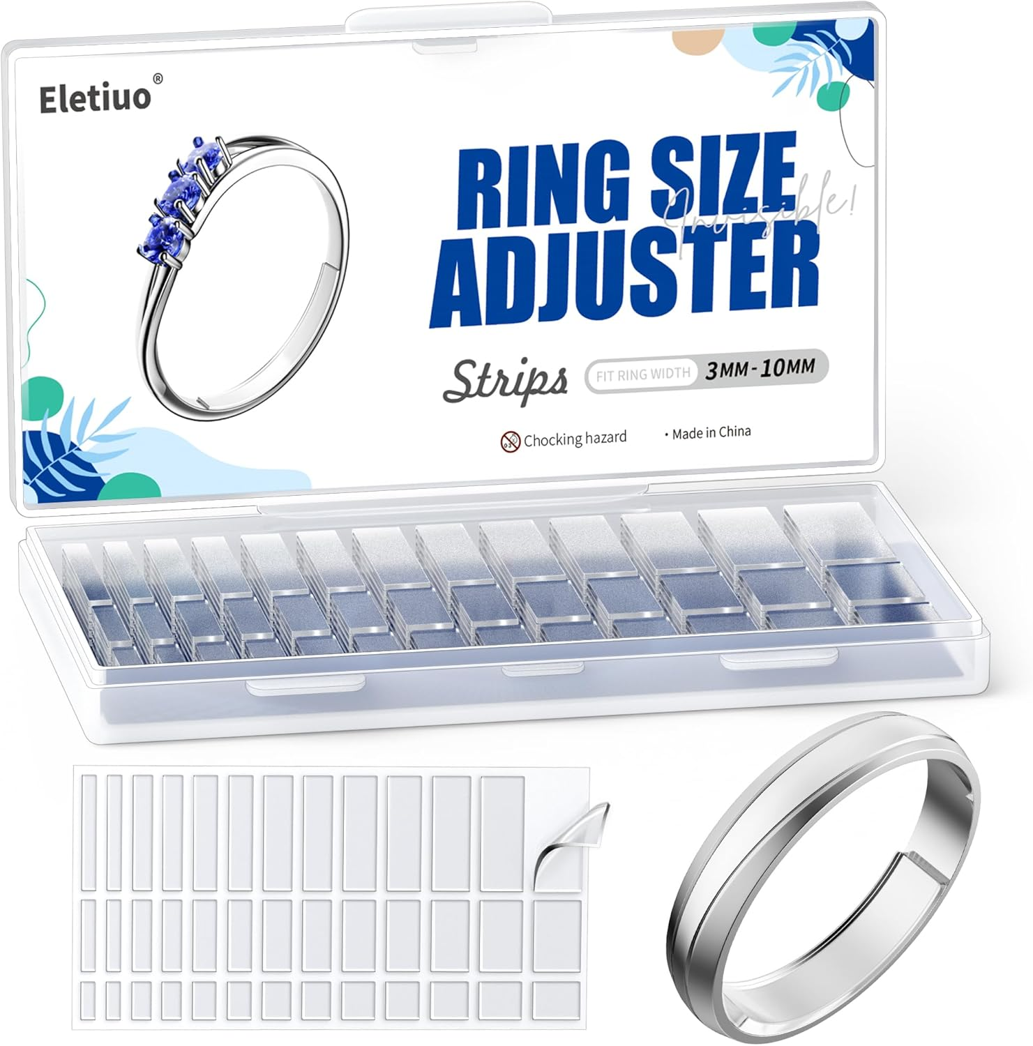 Invisible Ring Size Adjuster for Loose Rings,6 Sheets-234 Pcs Transparent Ring Size Reducer Tightener,Fitter for Wide Rings,Multiple Sizers for Man and Woman