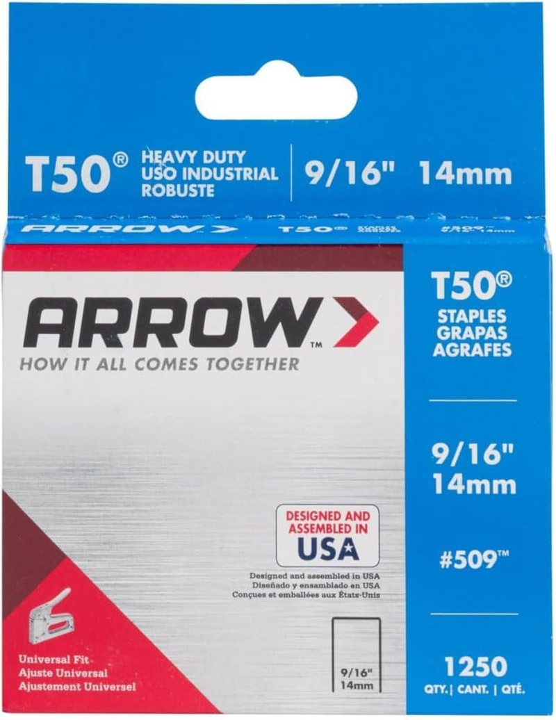Arrow 509 Heavy Duty T50 Staples 5000-Pieces, 9/16-Inch Length - Picture 14 of 14