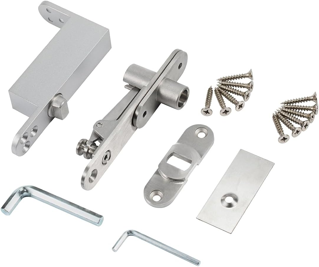 Ranbo Commercial/Home Self Closing Door Pivot Hinges Heavy Duty Hidden Hinges for Wood Doors 360 Degree Shaft Stainless Steel Invisible Pivot Hinge System (Regular)