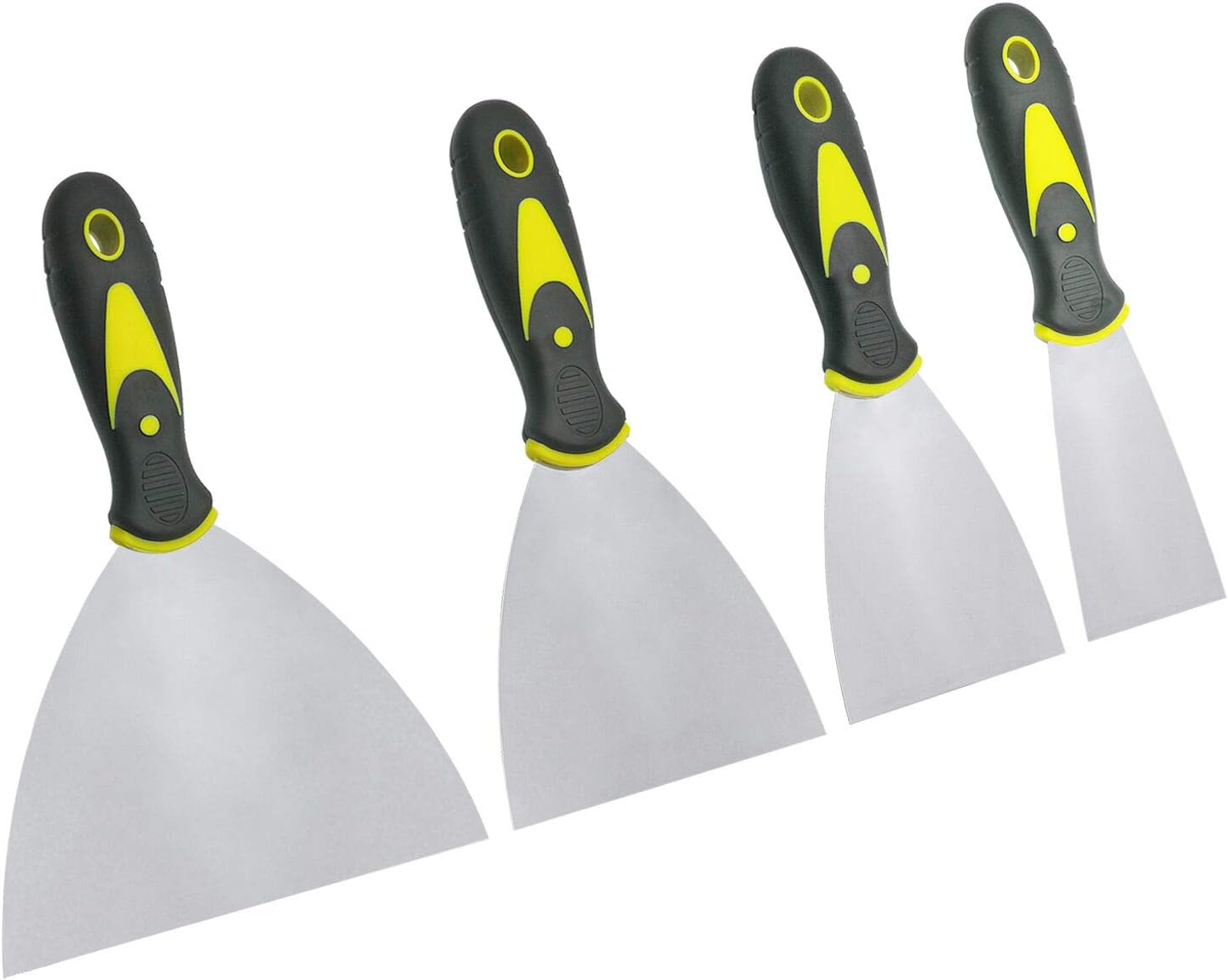 Putty Knife Set, 4 PCS (2,3,4,6 inch) Spackle Putty Knives, Metal Scrapers, Putty Scrapers for Drywall, Putty, Decals, Wallpaper, Baking, Patching and Painting
