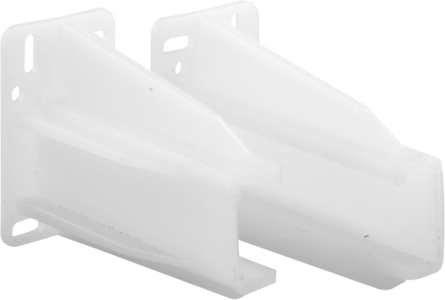 R 7227 Rear Drawer Track Back Plate – Support and Maintain Alignment of Bottom/Side Mounted Drawer Glides, 5/16 In. X 7/8 In., Plastic, White (1 Pair)