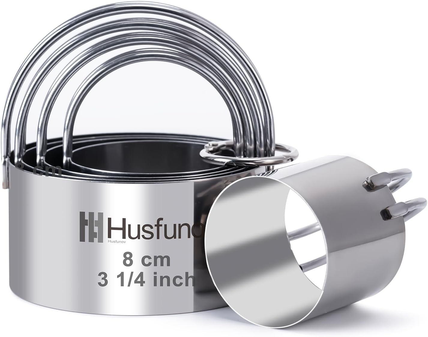 Round Biscuit Cookie Cutter Set with Handle 5-Piece Stainless Steel