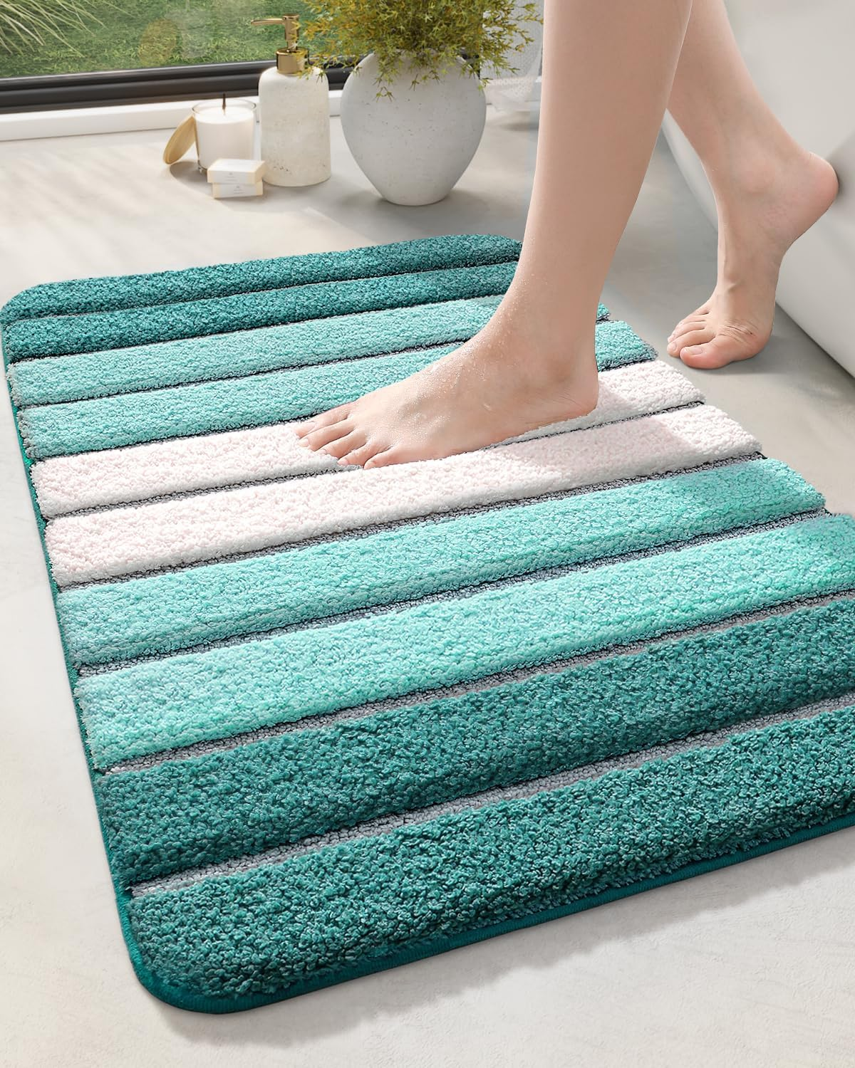 DEXI Bath Mat Bathroom Rug Absorbent Non-Slip Washable Shower Floor Mats Carp... - Picture 12 of 14