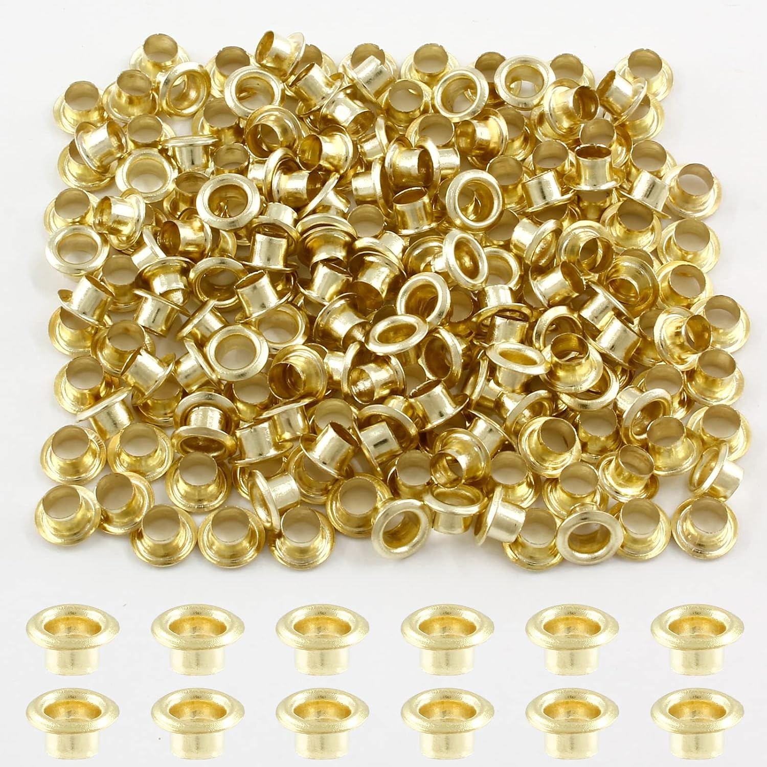 200Pcs 1/8Inch ID Grommets Eyelets, 3 Mm Hole Self Backing Eyelet for Bead Cores