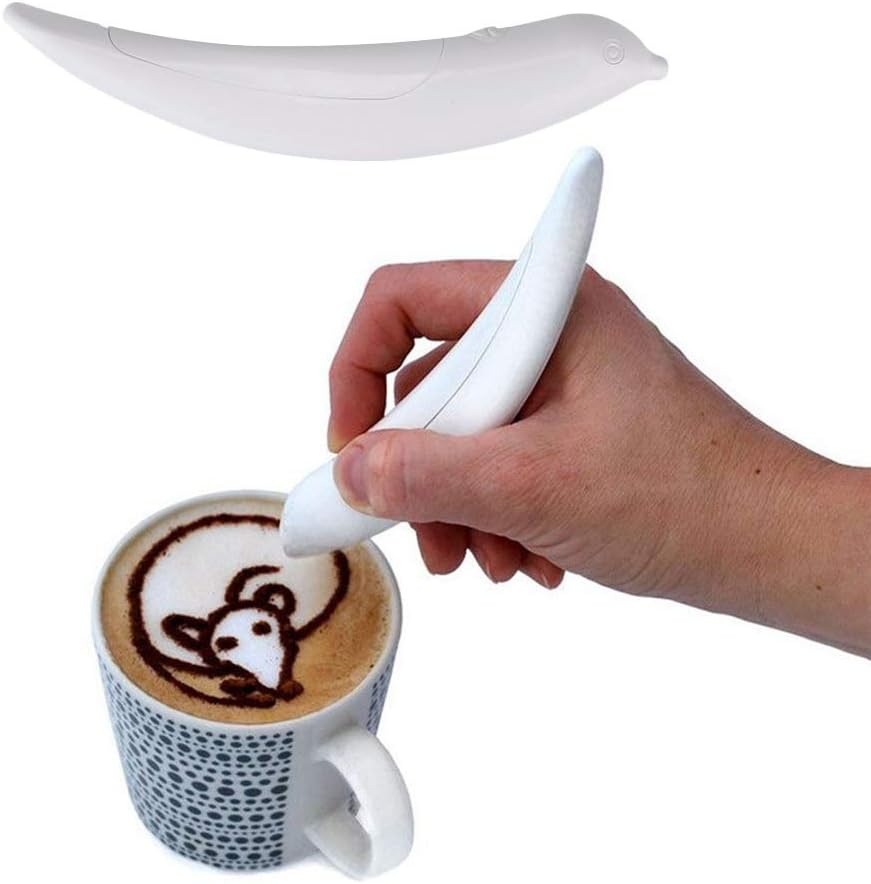 Tutuya Latte Art Pen, White Spice Pen Electric Coffee Pen for Latte & Food DIY