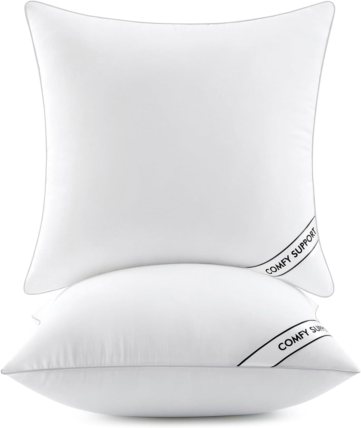 26X26 Inch Euro Pillows Inserts, Pack of 2 down Alternative Virgin Filling Comfy Support Throw Pillows for Sofa Couch Bed