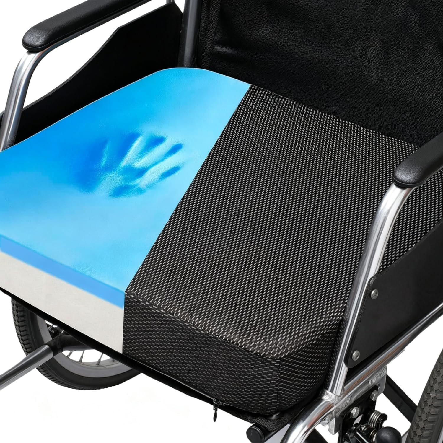 Ifoam Memory Foam Layer Wheelchair Cushion+Extra Waterproof Cover 24×24×4