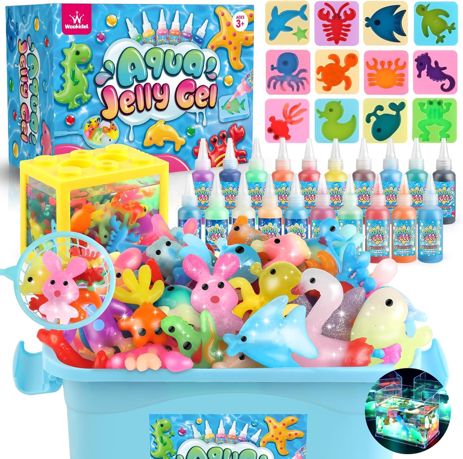 Magic Water Elf Toy Kit, Aqua Fairy Water Gel Kit with 20PCS Magic Gels and Animal Molds, Gift for Christmas, Easter, Birthday,Creative Art Craft Kits for Girls Boys 6 7 8 9 10 Year Old