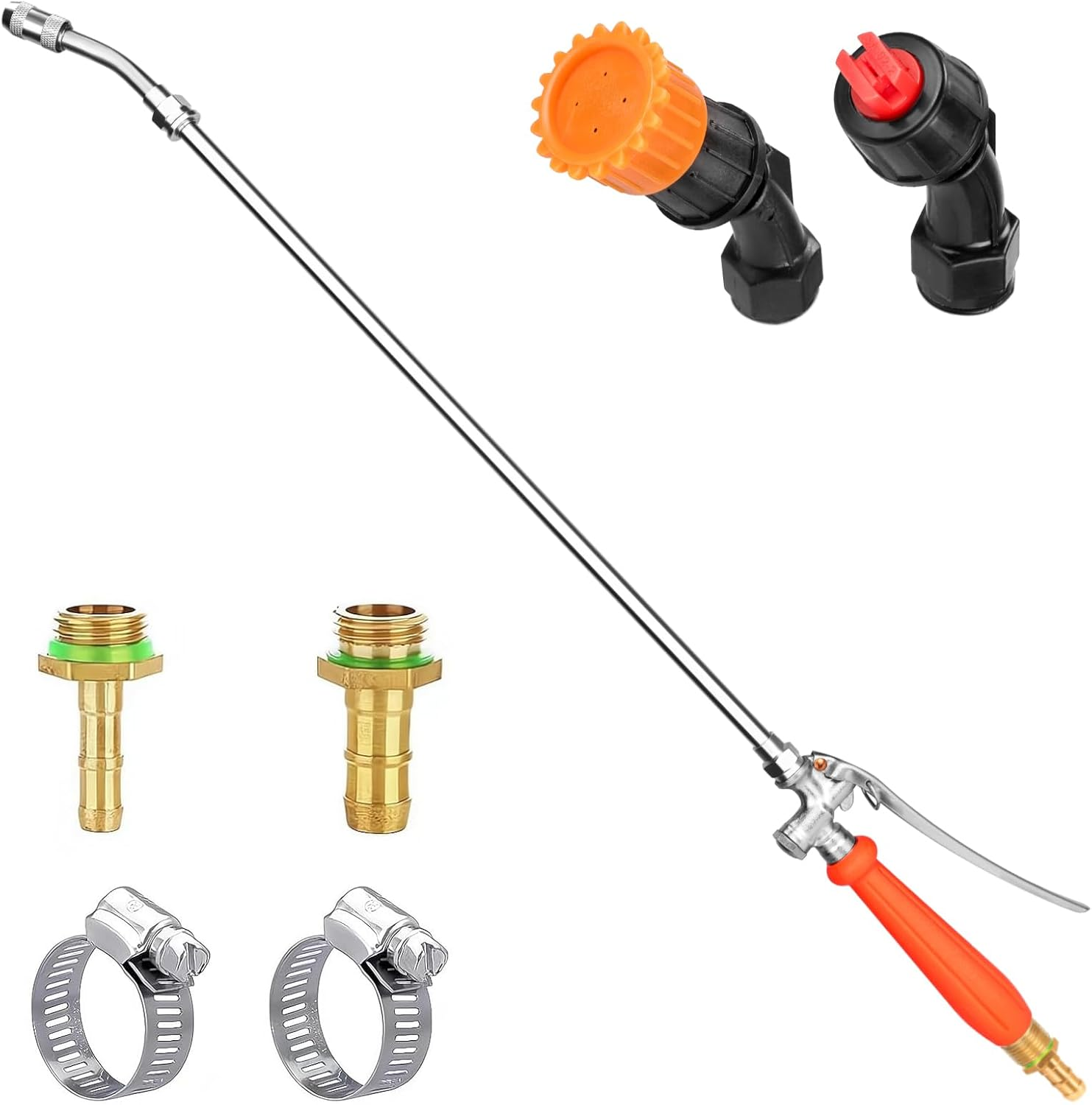 All Metal Sprayer Wand with 3 Types of Nozzles - Fan, Stainless Steel, 1/4