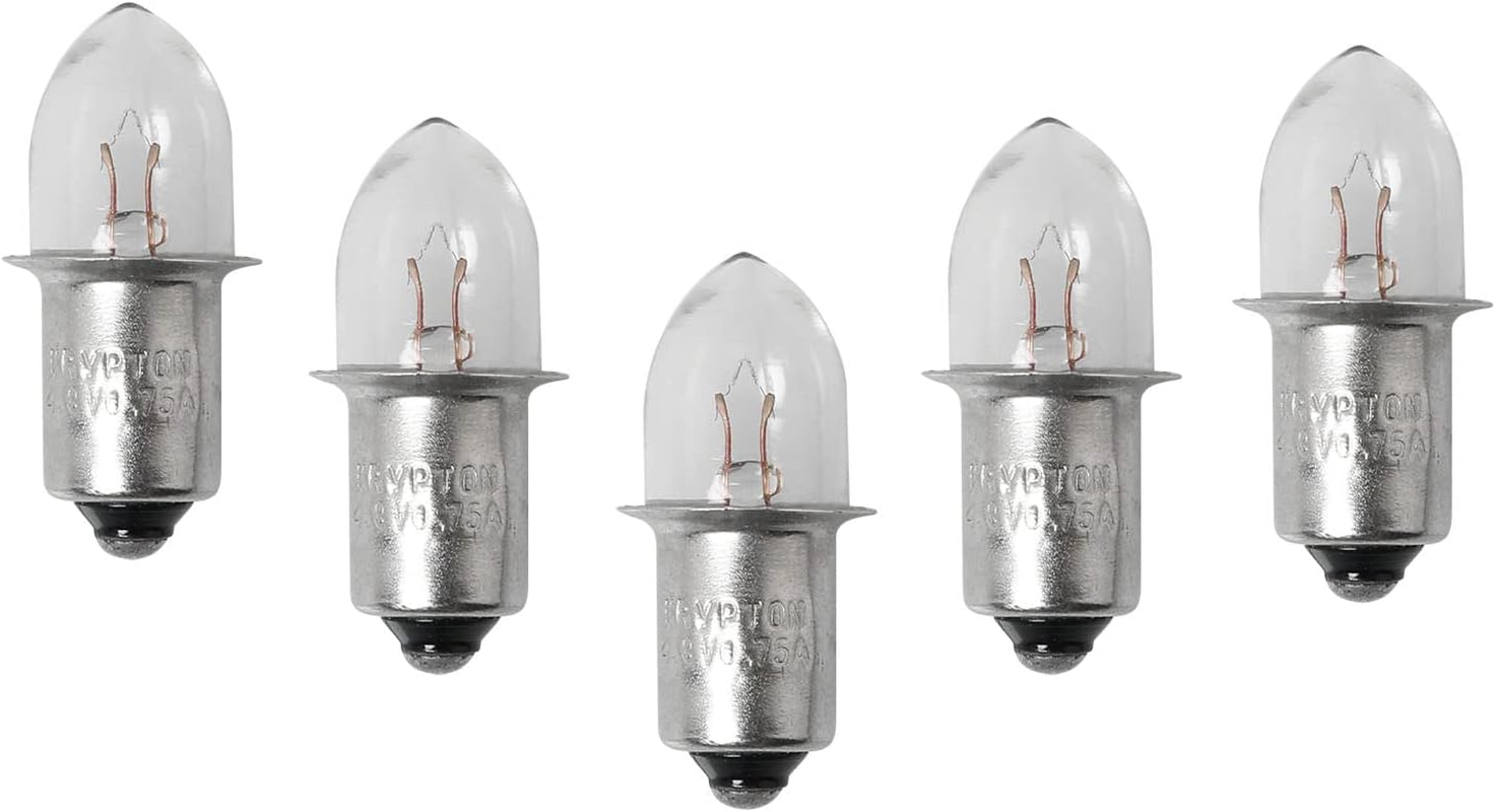5Pcs 4D 4.8V 0.75A Bayonet Base Krypton Replacement Bulb for Flashlight Replacement Bulb Torches Work Light Flashlight Bulbs