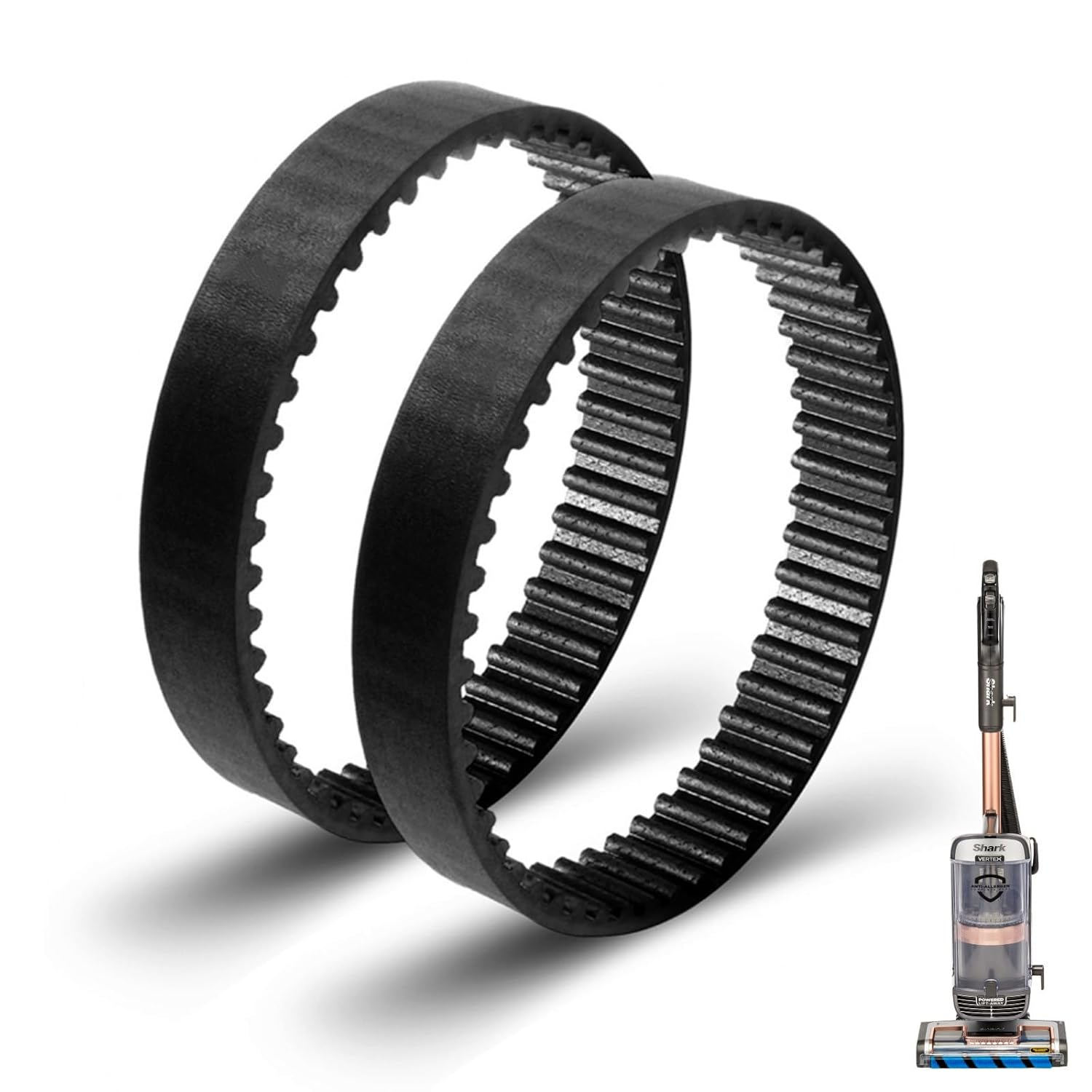 Replacement Belts for Shark AZ2002 AZ2000 AZ2000W AZ2000WWK HZ2002 HZ2000 LA502 LA500 LA455 UV850 Vertex Ultralight Vacuum Cleaner, Soft Front Brush Belt 153-3GT-7 (Pack of 2)