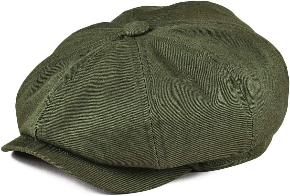 Men'S Newsboy Flat Cap 100% Cotton Gatsby Ivy Golf Cabbie Hat