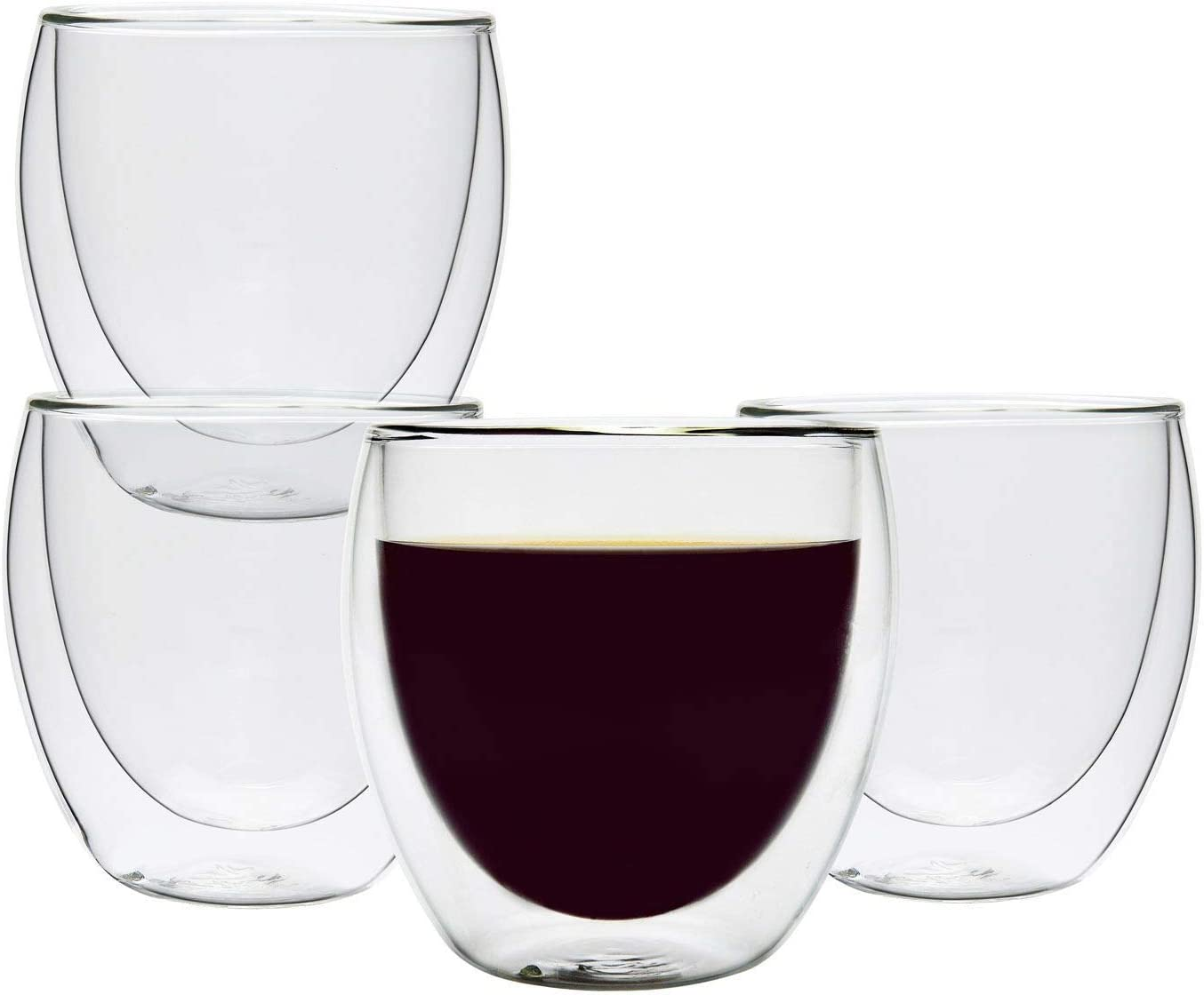 ComSaf Glass Coffee Mugs 350ml(Set of 6), Double Wall Insulated Thermal Cups ... - Picture 9 of 15