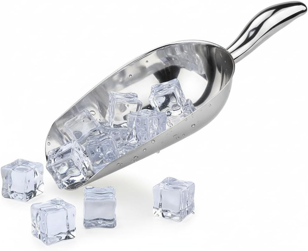 5 Oz Utility Scoop,Small Metal Ice Scoop for Freezer,Stainless Steel Ice Cube Scoop, Mini Ice Scoop for Ice Machine, Heavy Duty, Dishwasher Safe