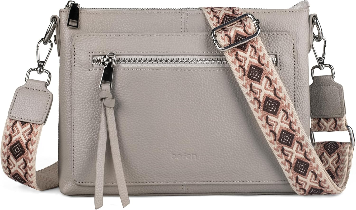 Genuine Leather Crossbody Bags for Women Medium Purses Shoulder Bag Handbags with Adjustable Guitar Strap