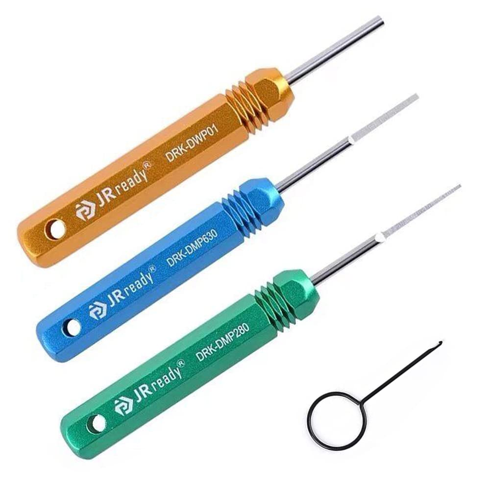 Jrready ST5211 Pin Removal Tool KIT for Weather Pack Metri Pack Series Connector Harness Terminals and Connector Crimp Pin Etc Electrical Connector, Tool KIT Include DRK 785084 Amp 1.5Mm Removal Tool