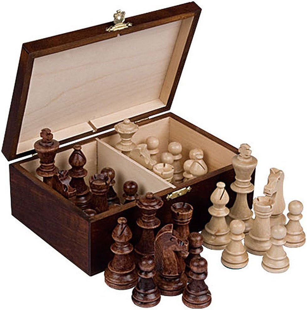 Staunton No. 6 Tournament Chess Pieces in Wooden Box, 3.9-Inch King