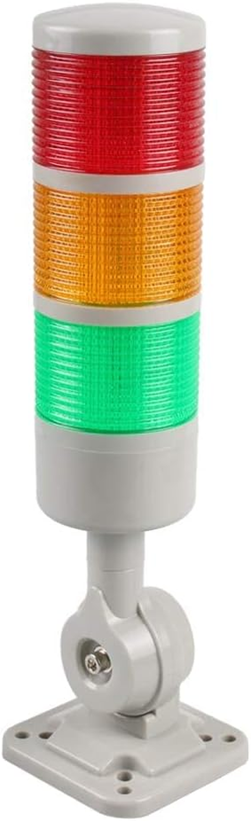 Stack Lights, Industrial Signal Tower with Rotatable Base, Steady/Flashing Light Switchable, 12V/24V DC (3-Layer, No Buzzer)