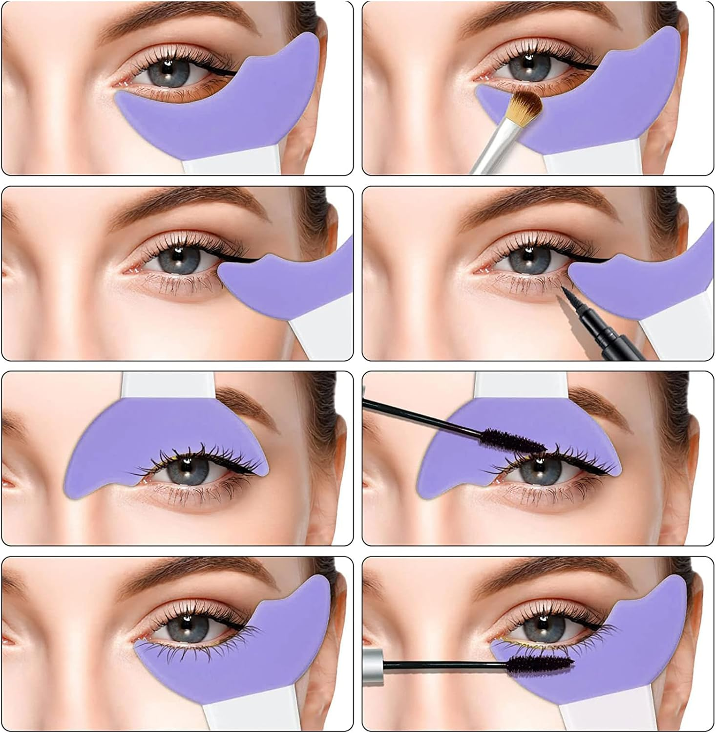 4Pcs Eyeliner Stencils Reusable Silicone Eyeliner Aid Mascara Shield Guard Ey... - Picture 7 of 14