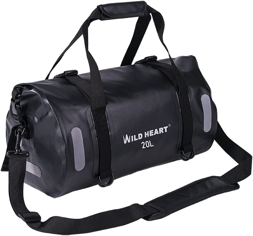 Waterproof Bag Duffel Bag 20L 30L 40L with Welded Seams Shoulder Straps, Mesh Pocket for Kayaking, Camping, Boating,Bicycle,Motorcycle