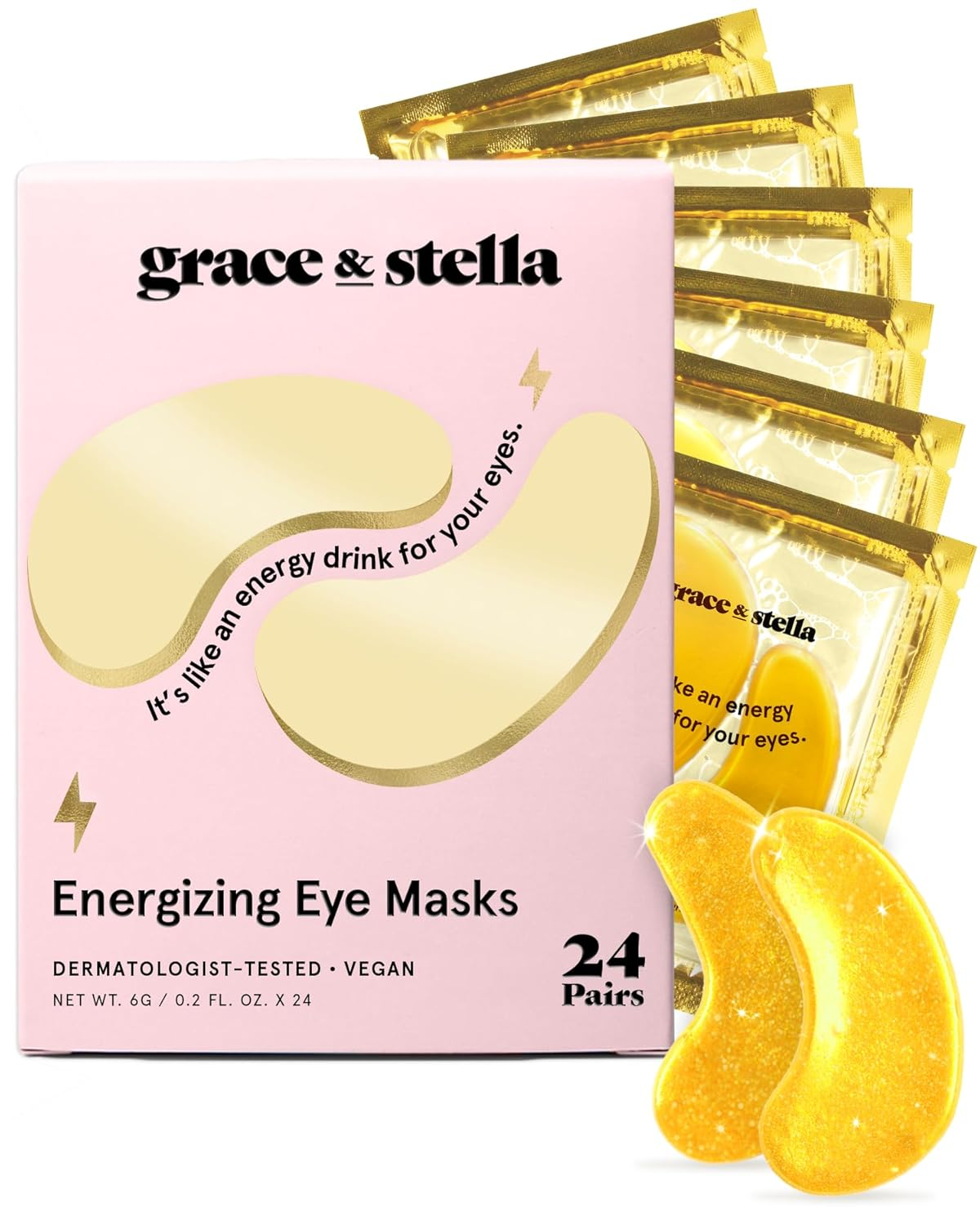 24K Gold Under Eye Masks – 24 Pairs, Vegan Skincare