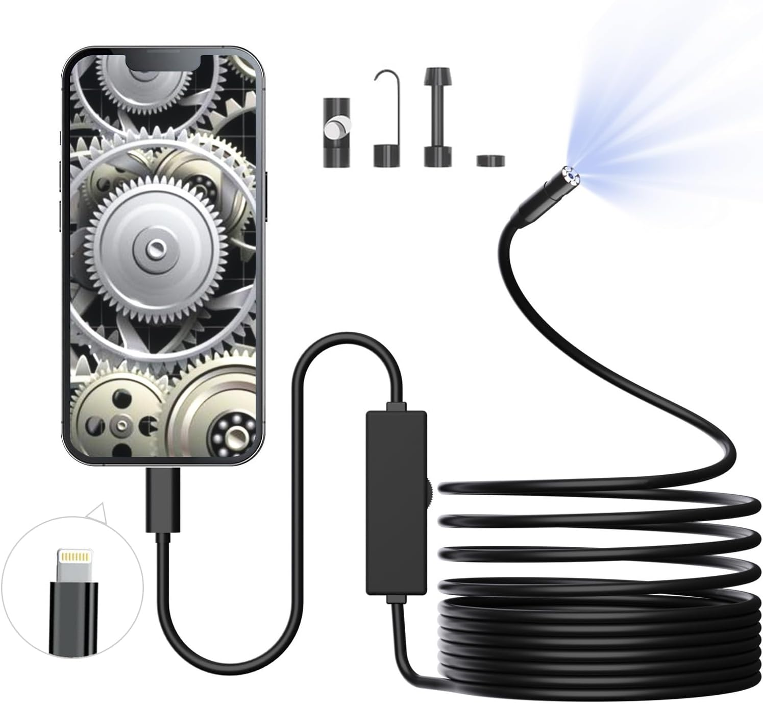 Camara Endoscopio Con Luz LED Para Android Celular De Inspeccion Del Boroscopio