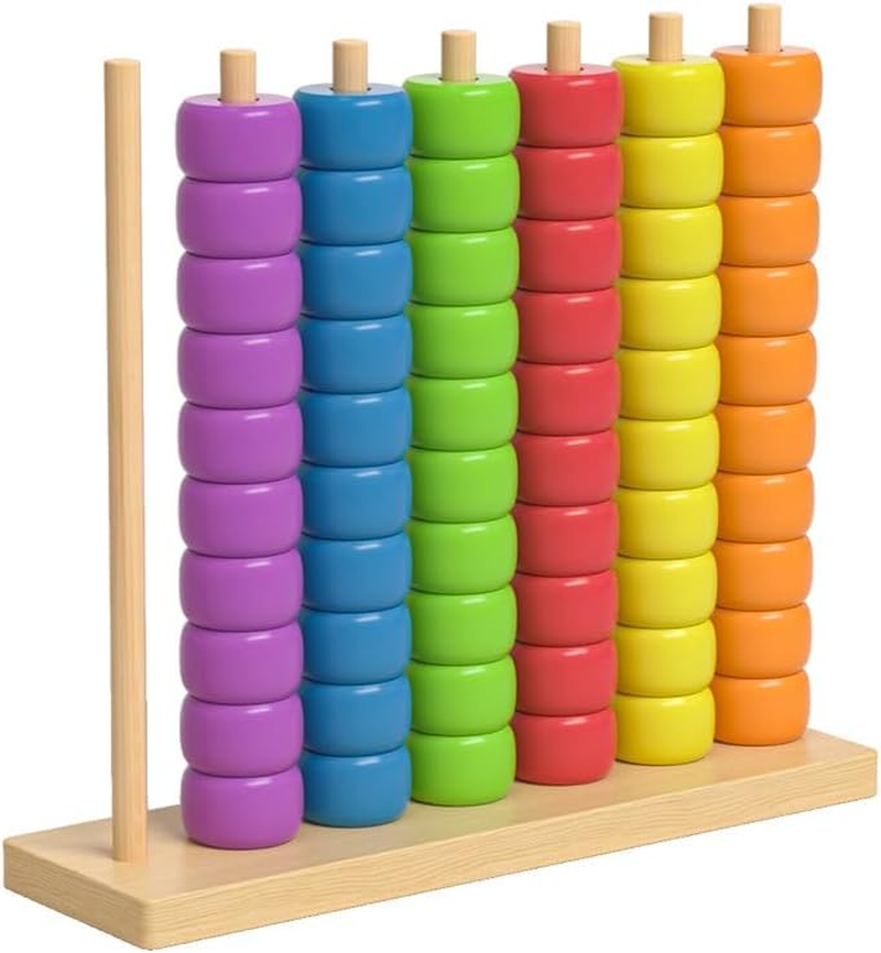 Color Matching Stacking Puzzle Game, Fast Pattern Challenge Ring Stack Puzzle for 2 Players, Competitive Tabletop Puzzle Game Set Including Shelves and Rings (1Pcs)